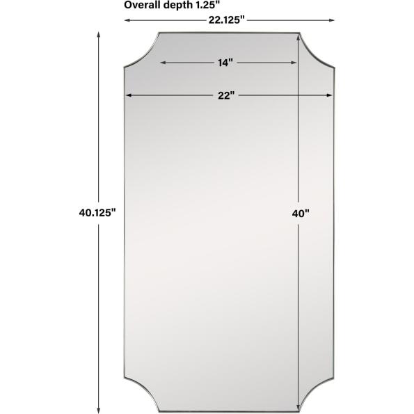 Lennox Brass Scalloped Corner Mirror