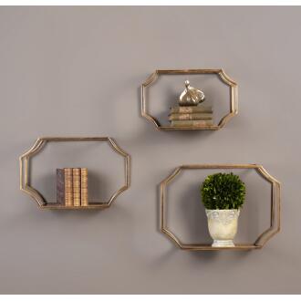 Uttermost Lindee Gold Wall Shelves S/3