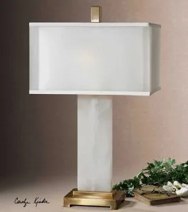 athanas alabaster lamp Living in Harmony Blending Masculine Feminine Styles Houston Fabric Decor
