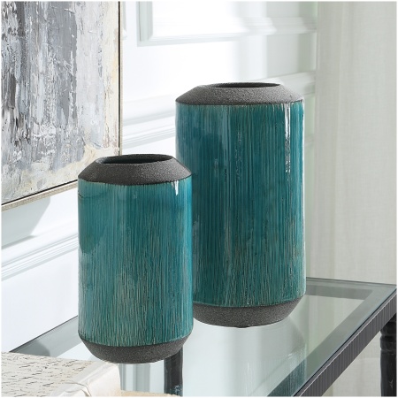 Uttermost Maui Aqua Blue Vases