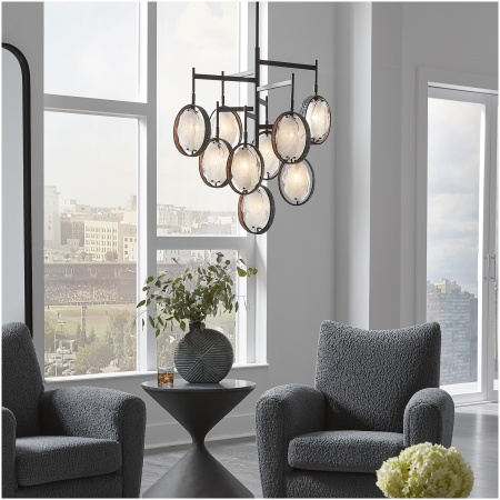 Uttermost Maxin Dark Bronze 9 Light Chandelier