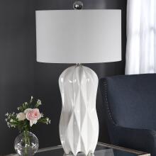 Malena-Glossy White Table Lamp