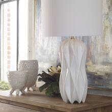 Malena-Glossy White Table Lamp