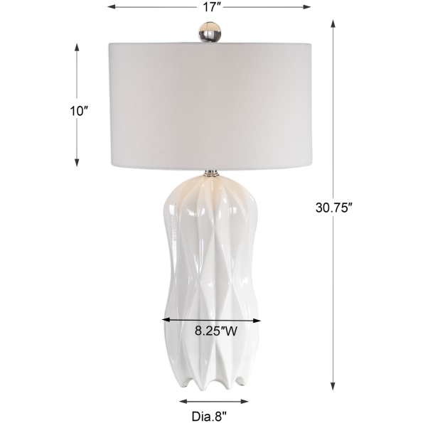 Malena Glossy White Table Lamp