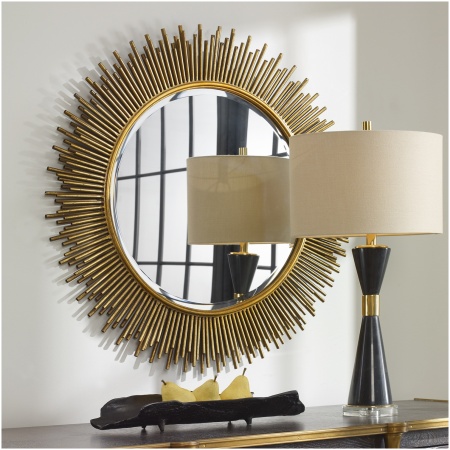 Uttermost Marlo Round Gold Mirror