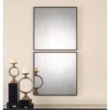 Matty Squares-Antiqued Square Mirrors