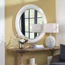 Mariner-White Round Mirror