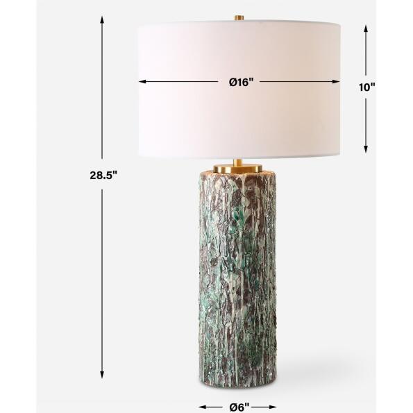 Meltdown Ivory Teal Table Lamp