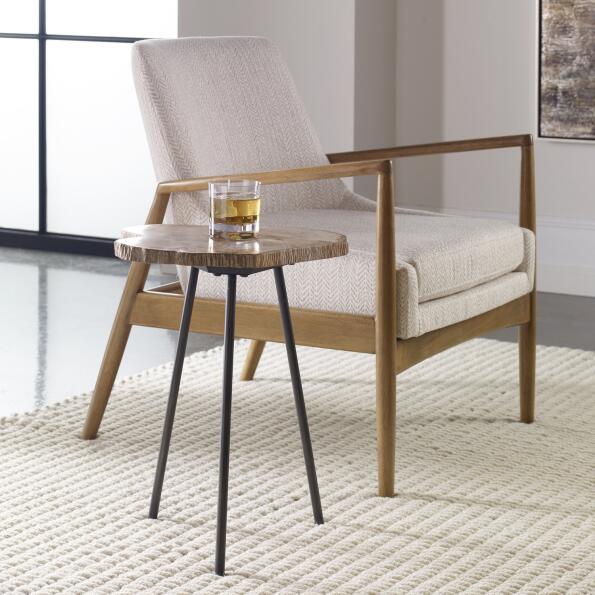 Uttermost Mircea Petrified Wood Accent Table
