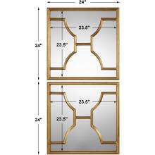Misa-Gold Square Mirrors S/2