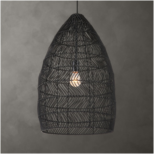 Uttermost Nandi 1 Light Woven Black Pendant