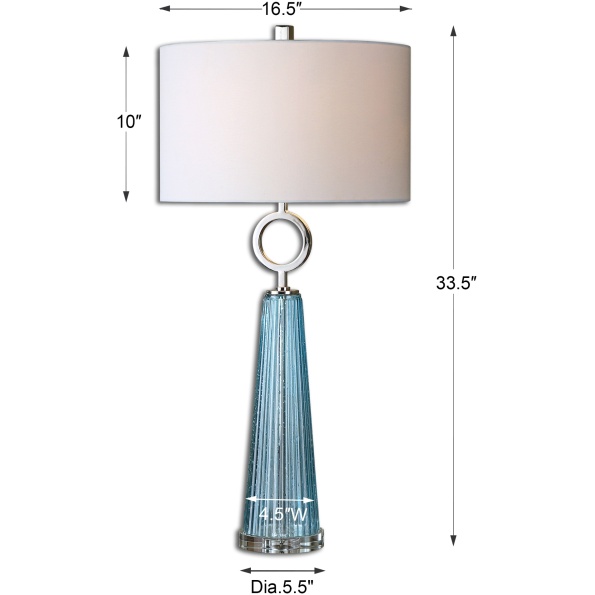 Navier Blue Glass Table Lamp