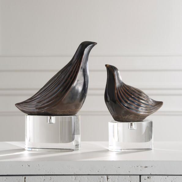 Nesting Bird Gray Sculptures