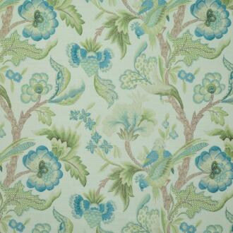 P-Heliza/Aqua - Prints Fabric Suitable For Drapery