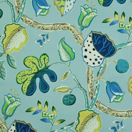 P-PAURA/AQUA - Prints Fabric Suitable For Drapery