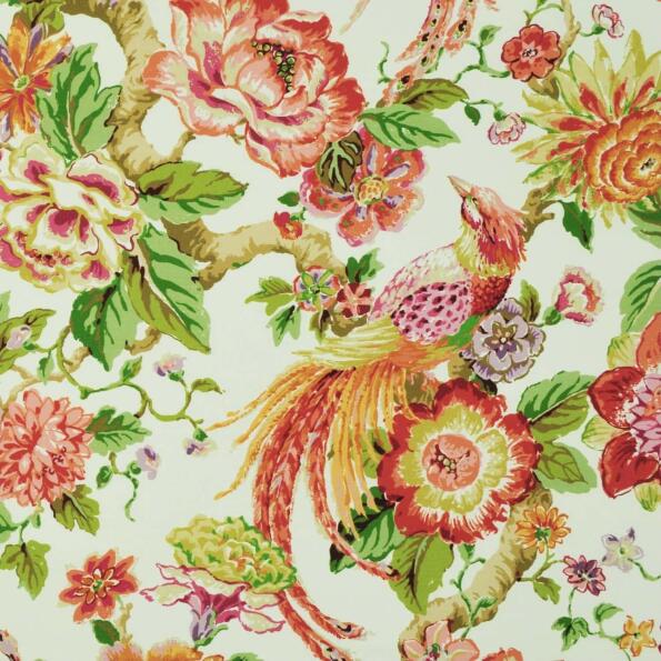 P-Pistle/Tangerine - Prints Fabric Suitable For Drapery