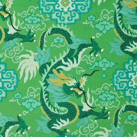 P-PRAGON/GREEN - Prints Fabric Suitable For Drapery