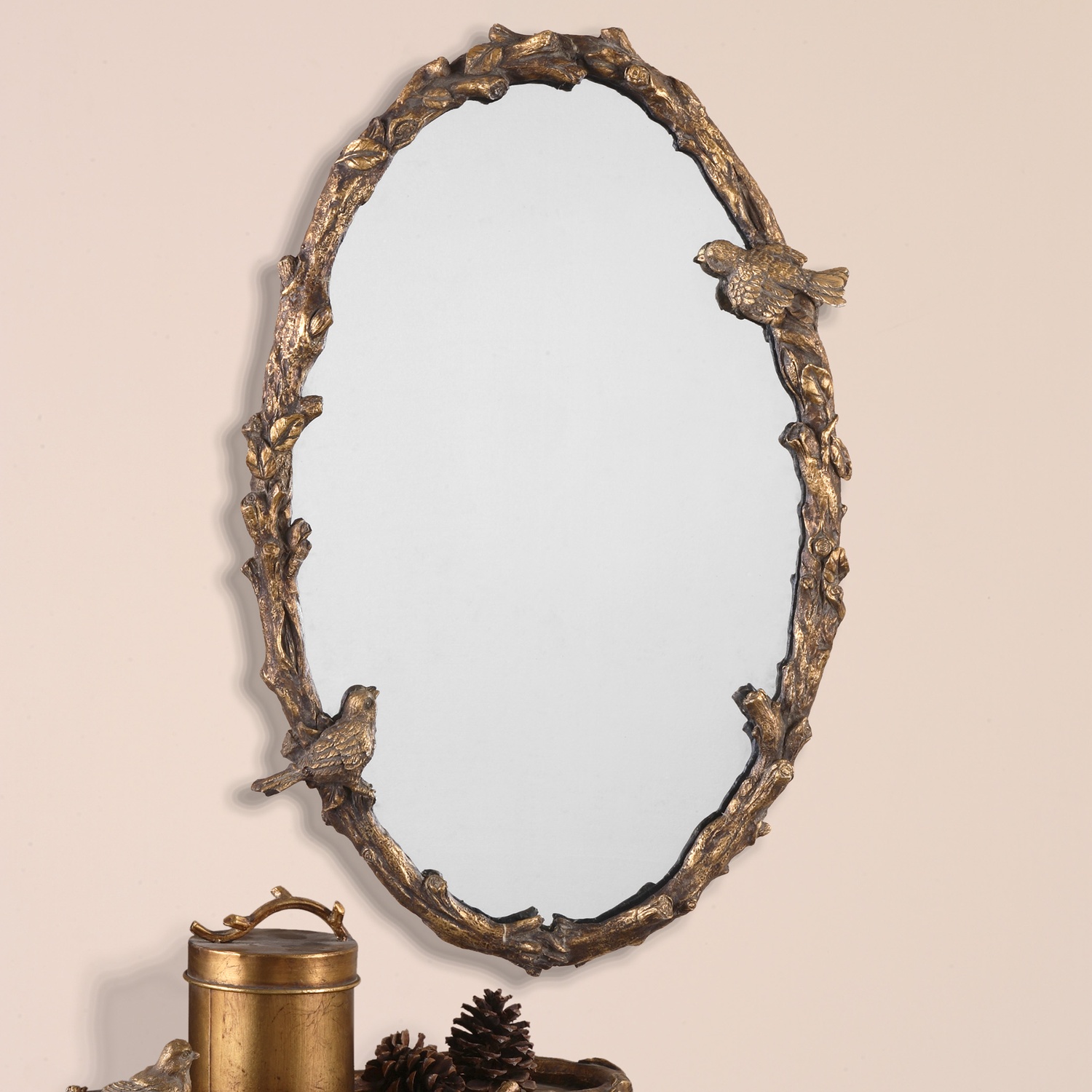 Paza-Gold Vanity Oval Mirrors