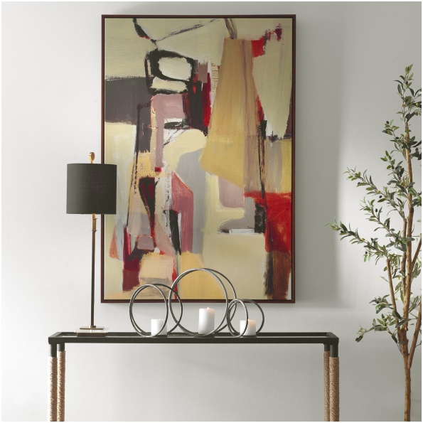 Uttermost Peaches Framed Canvas Abstract Art