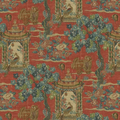 Pk-Panda/Red - Prints Fabric Suitable For Drapery