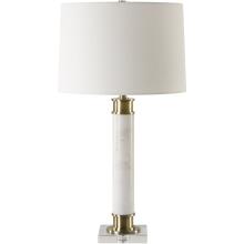 Plinth-White Marble Table Lamp