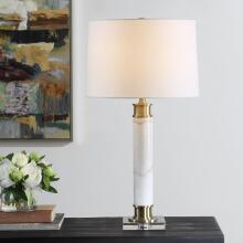Plinth-White Marble Table Lamp