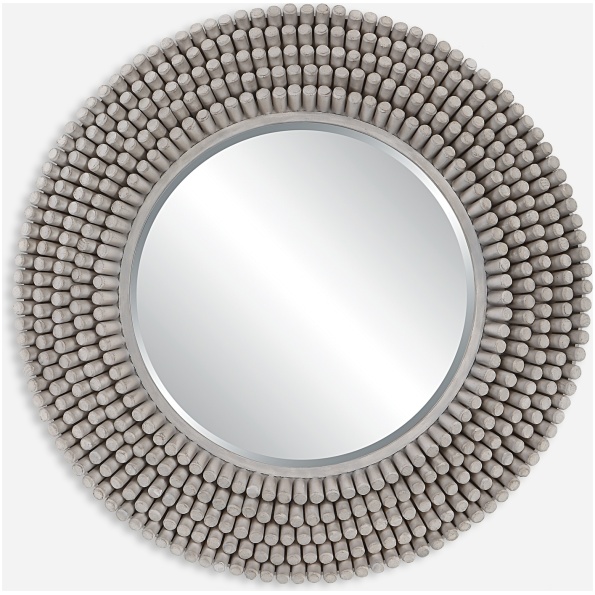 Portside-Round Gray Mirror
