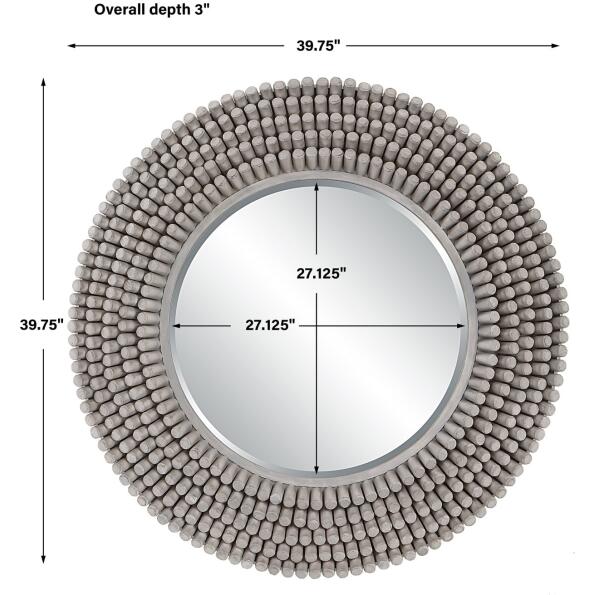Portside Round Gray Mirror