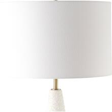Quite The Buzz-White & Brass Table Lamp