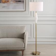 Quite The Buzz-White & Brass Table Lamp