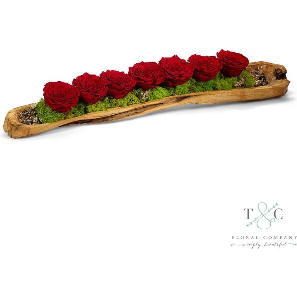 Red Perfectly Preserved Roses - 38L x 7W x 7H Floral Arrangement