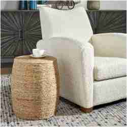 Uttermost Resort Straw Accent Stool