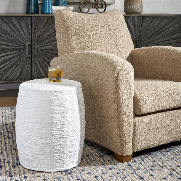 Uttermost Resort White Accent Stool