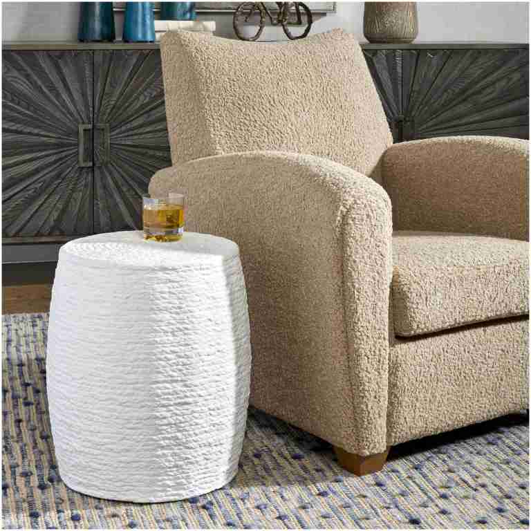Uttermost Resort White Accent Stool