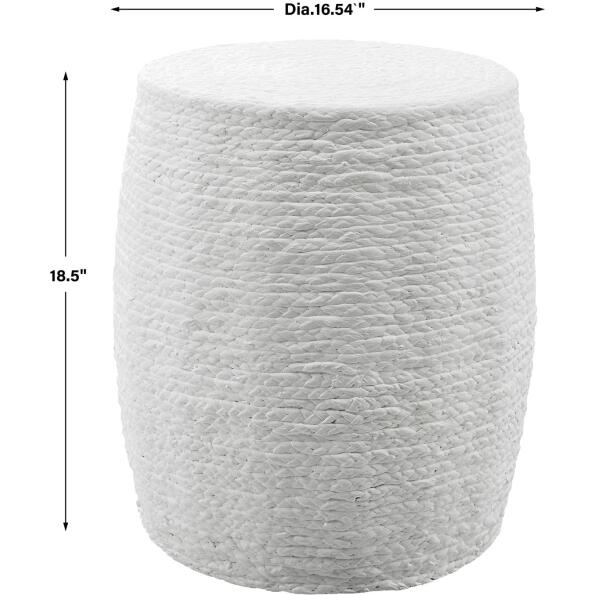 Resort White Accent Stool