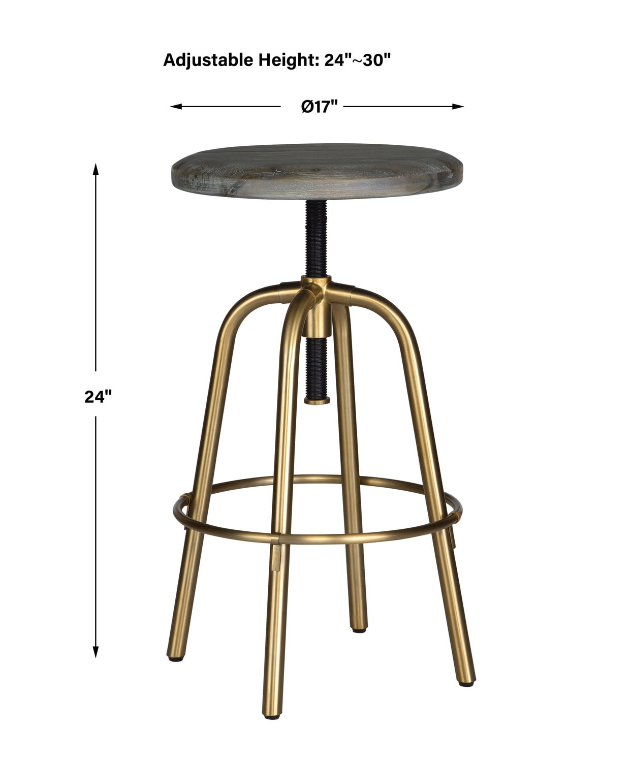 Revolve Brass Counter Stool Accent Furniture Bar Counter Stools