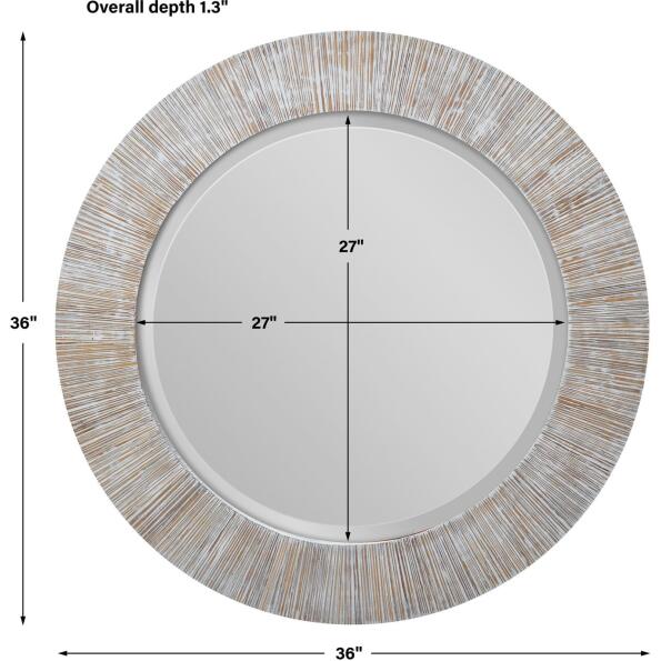 Repose Whitewash Round Mirror