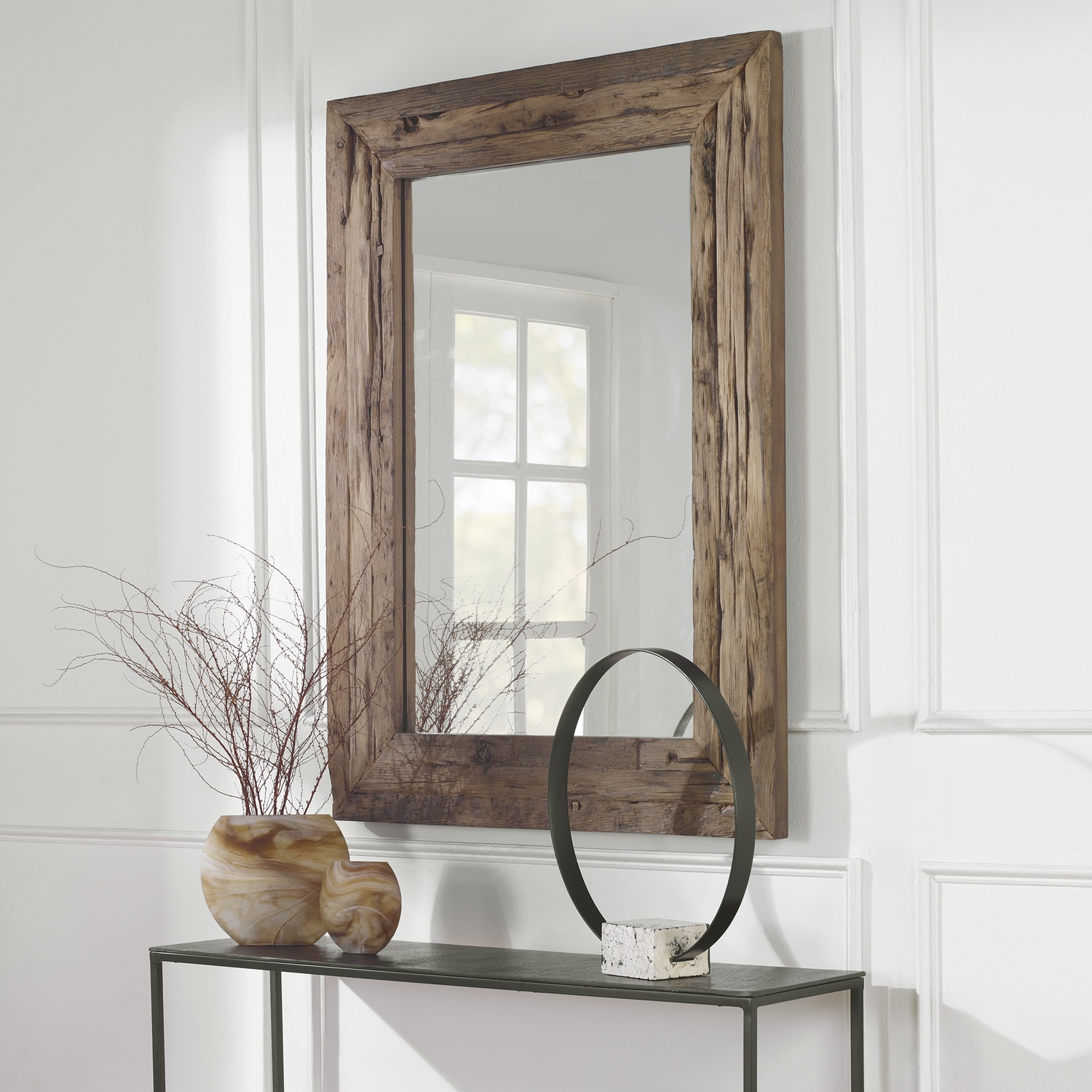 Rennick-Rustic Wood Mirror