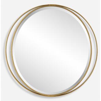 Rhodes-Gold Round Mirror