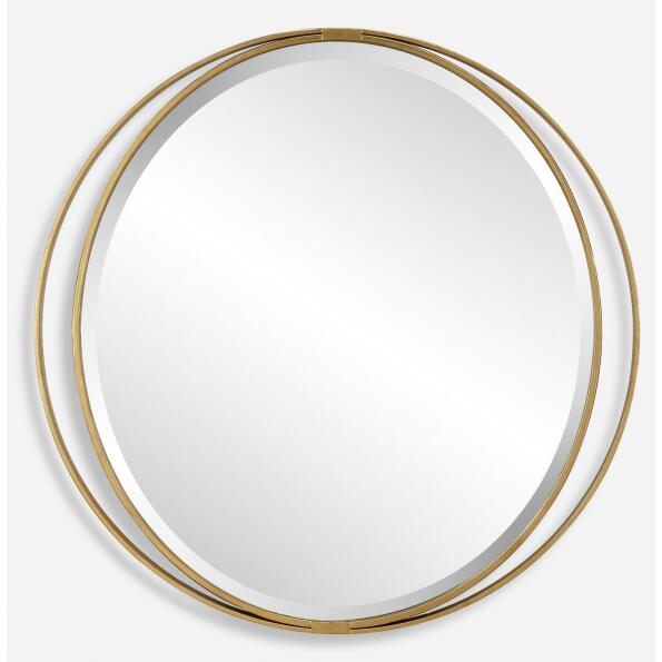 Rhodes-Gold Round Mirror