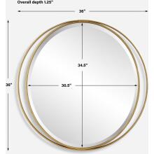 Rhodes-Gold Round Mirror