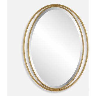 Rhodes-Gold Oval Mirror