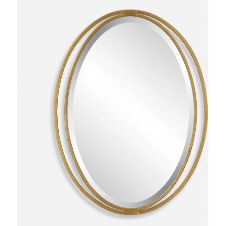 Rhodes-Gold Oval Mirror