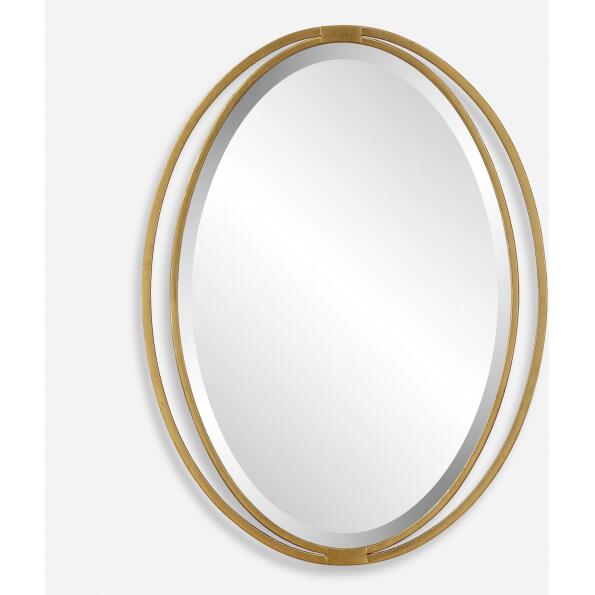 Rhodes-Gold Oval Mirror