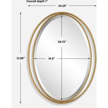 Rhodes-Gold Oval Mirror
