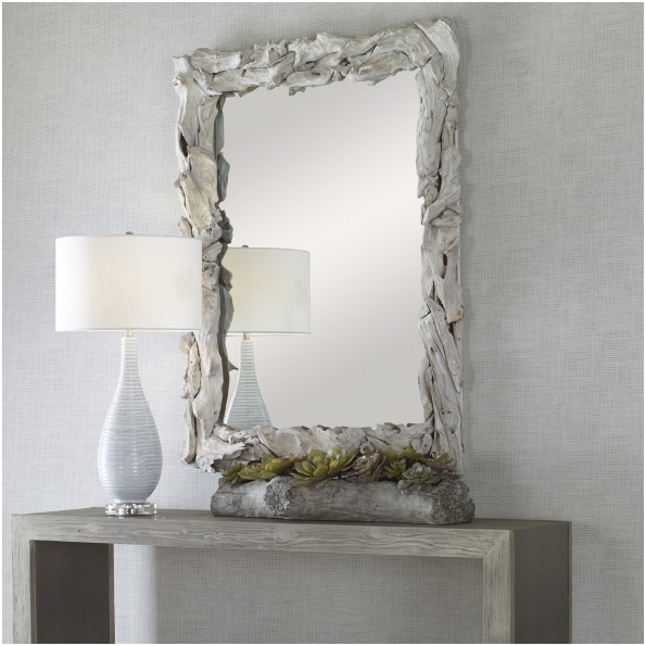 Uttermost Rio Whitewash Teak Mirror