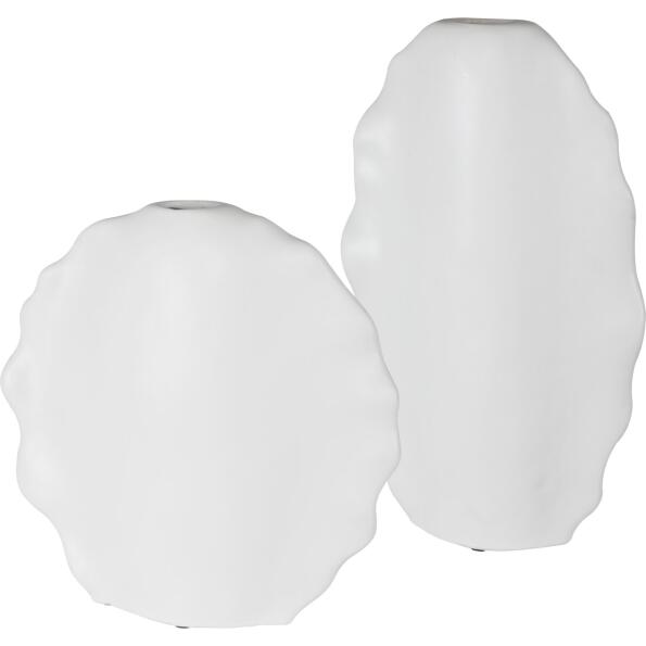 Ruffled Feathers Modern White Vases