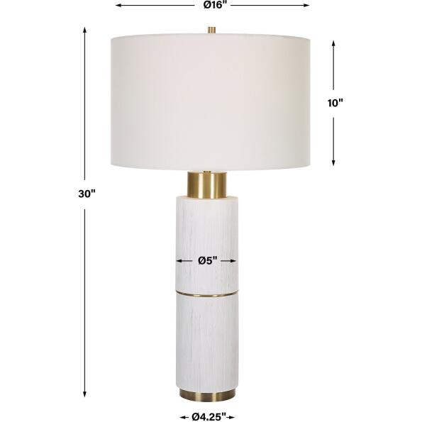 Ruse Whitewashed Table Lamp