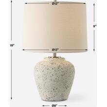 Rupture-Aged Ivory Table Lamp