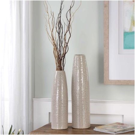 Uttermost Sara Textured Ceramic Vases S/2